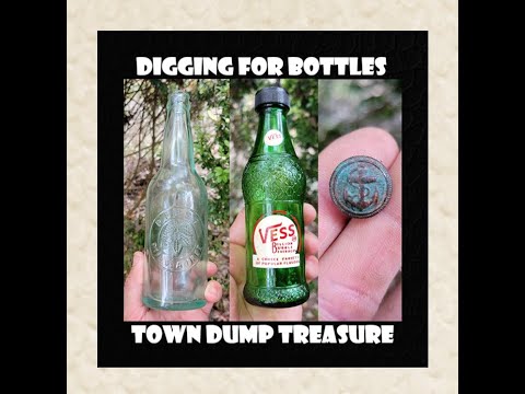 Dump Digging Archaeology - Old Bottles - Pabst Blue Ribbon Beer Bottles - Bottle Digging - Toys -