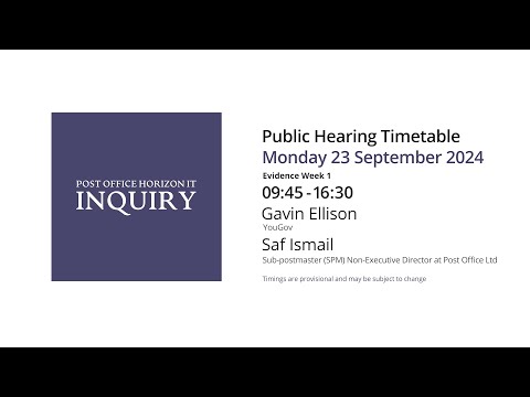 Gavin Ellison - Saf Ismail - Day 175 AM (23 September 2024) - Post Office Horizon IT Inquiry