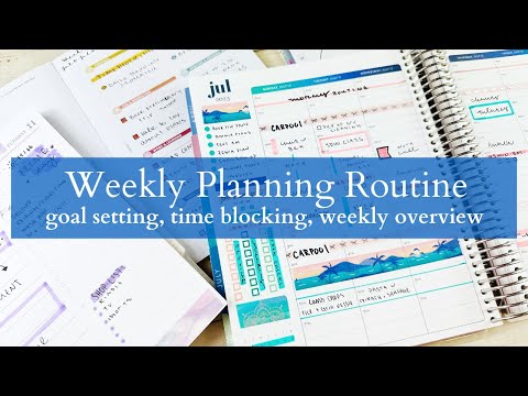 PLAN WITH ME | Weekly Reset Routine | Timeblocking in the Erin Condren Hourly Planner + Goals & More