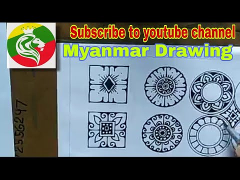 Simple background patternMyanmarTraditionalDrawingDrawing by Aung Painting