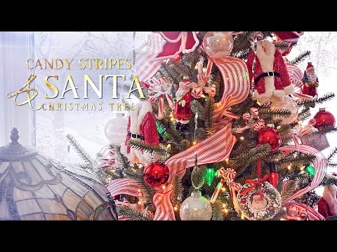 Christmas Tree Decorating - Candy Cane & Santa Christmas Tree - Christmas Ideas - Decorate With Me