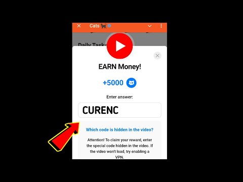 EARN Money! Cats Video Code | EARN Money cats video code today