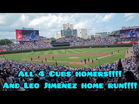 All 4 Cubs home runs + Leo Jimenez Home Run (8.16.2024) Blue Jays Vs Cubs GAME 1