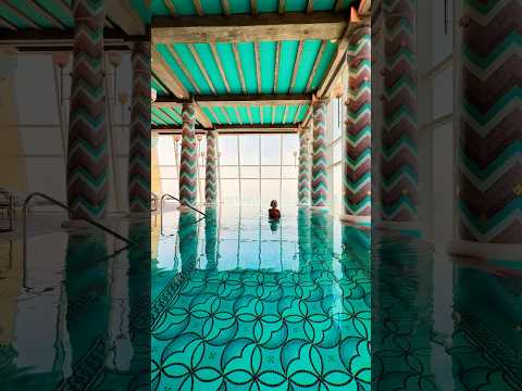 Swimming in Dubai’s 7 Stars hotel pool  #burjalarab #luxury #hotel