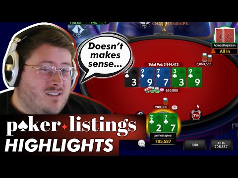 What else could Jaime Staples expect with 72😬! Online Poker Highlights!