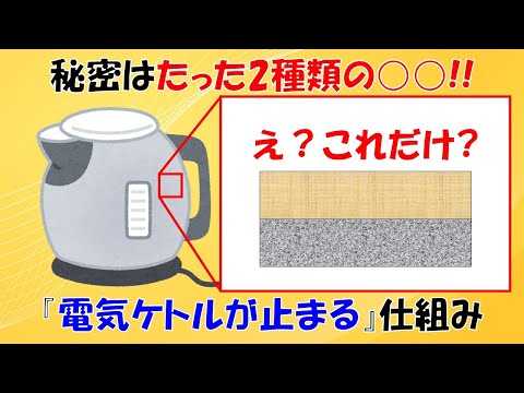 【天才の発想】電気ケトルが沸騰すると止まる仕組みを解説。【熱膨張】【バイメタル】