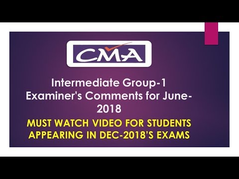 Must Watch | CMA-INTER Group-1| Examiner's Comment Summary |