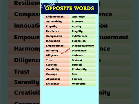 Important Opposite words in English | Antonyms words #opposite #antonyms #english #shorts VS ENGLISH