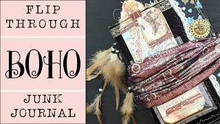 Boho Junk Journal Flip Through | Bohemian Junk Journal Page Ideas