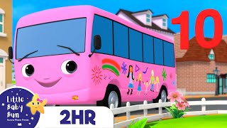 Ten Little Buses! + 2 HOURS of Nursery Rhymes and Kids Songs | Little Baby Bum