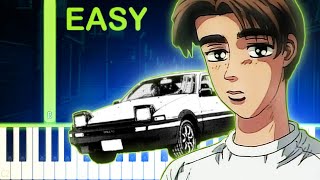 Initial D - DEJA VU MEME SONG - EASY Piano Tutorial