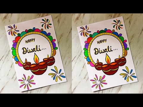 Diwali card making ideas • Happy Diwali Greeting Card • Diwali Card