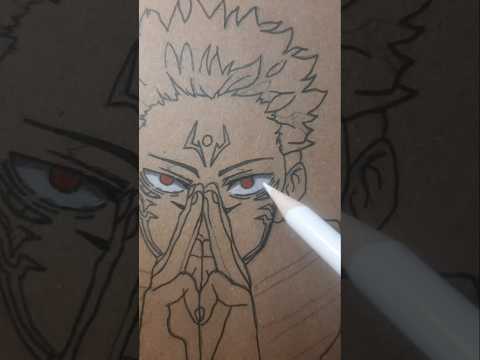 Jujutsu Kaisen Draw Sukuna Eyes #shorts #jujutsukaisen #sukuna #animedrawing #anime #gojo #drawing