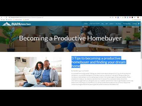 Post New Article on your Social Media Sites "Becoming a Productive Homebuyer"