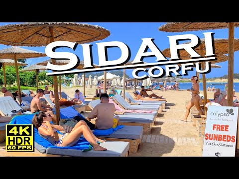 Sidari Corfu Greece, Bars, Restaurants, Shops in 4K 60fps HDR (UHD) 💖 The best places 👀 Walking tour