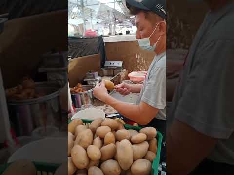 TORNADO POTATO ON STICK #shorts #asmr #youtubeshorts #streetfood #nightmarket #pasarmalam