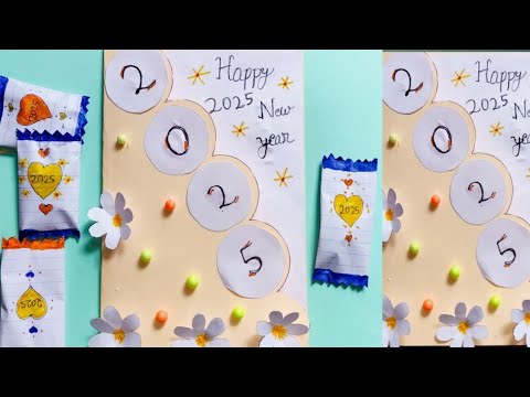 easy beautiful 😍  how to make paper craft greeting card ❤ Happy New Year#shorts 💥