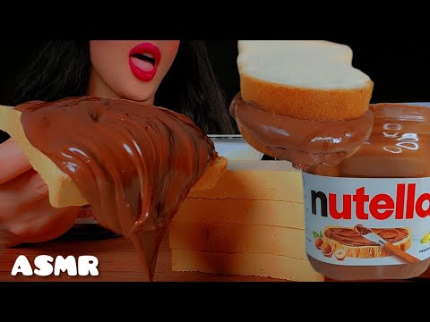 asmr Nutella| 🍞🍫Eating a jar of Nutella👅|Mokbang Nutella sandwich😋with milk |목방 누텔라샌드위치 |Notalking🐾