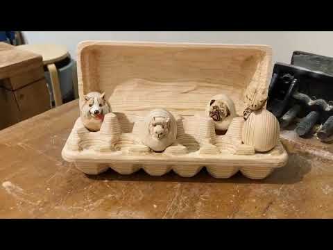 Wooden animal eggs series