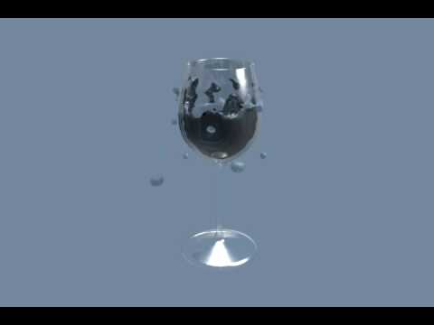 wine into wine glass blender 3D Animation