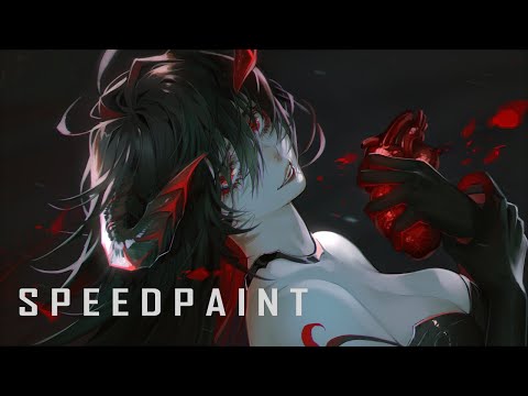 Speedpainting Demon Anime Girl | theCecile