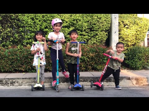 เฮียติน&เฮียเต - The Gangs on Mirco Scooter เล่นสกู๊ตเตอร์กับ2สาวเพื่อนซี้ | familytchannel |