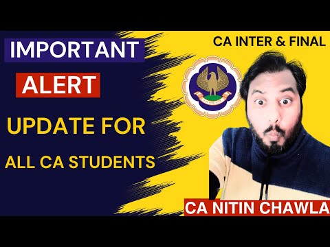 |Important Alert Update For All CA Students| ICAI Update|