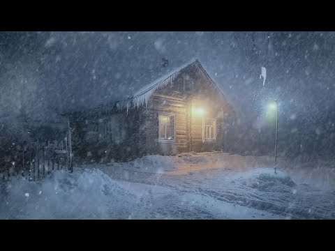 Freezing Blizzard Strikes a Lonely Log Cabin | Wind Sounds for Sleeping |Howling Wind & Blowing Snow