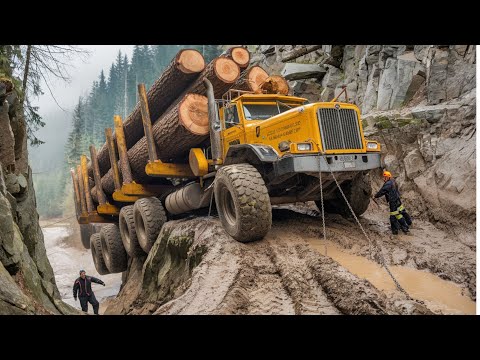 Extreme Logging Trucks in Action! Massive Heavy Equipment at Work in the Forest #28