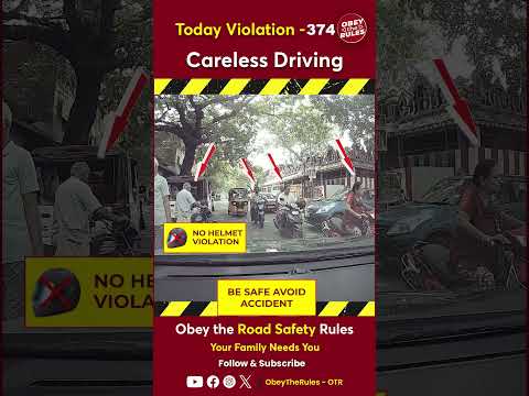 Today Violation 374 - Stay safe on your ride—wear a helmet #otr #chennaitrafficpolice #obeytherules