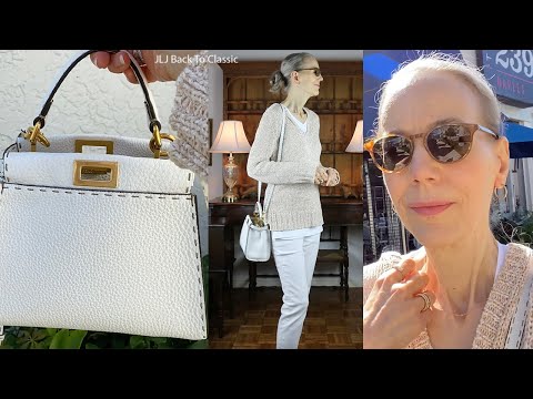 Vlog: Fendi Mini Peekaboo, White Tee, Tan Tunic Sweater, Lunch The 239 Naples, FL/ Timeless Style