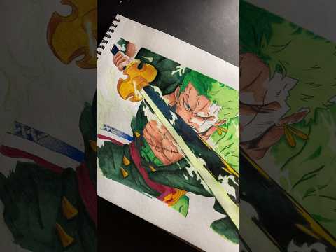 Drawing zoro from one piece ❤️‍🔥✍🏻 #zoro #shorts #onepiece