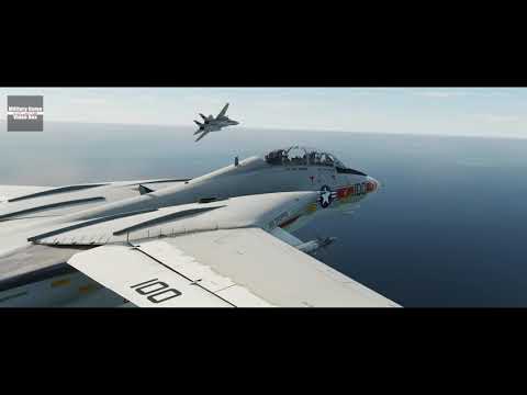 F-14A "VF-1 wolfpack" Carrier break&landing (DCS:Super Carrier 4K video)