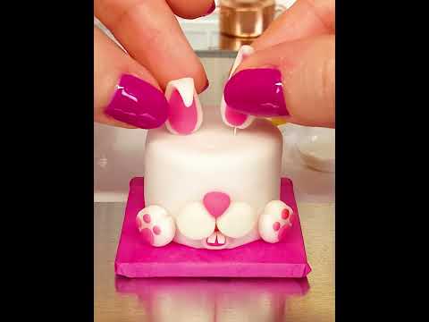 🍰 Mini bunny cake 🐰/ mini cooking / mini food / tiny kitchen / ASMR #minicooking #minifoods