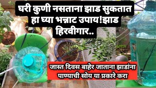 बाहेरगावी जाताना झाडांना पाणी घालायचा सोप्पा उपाय|Automatic watering system forplants|Self watering