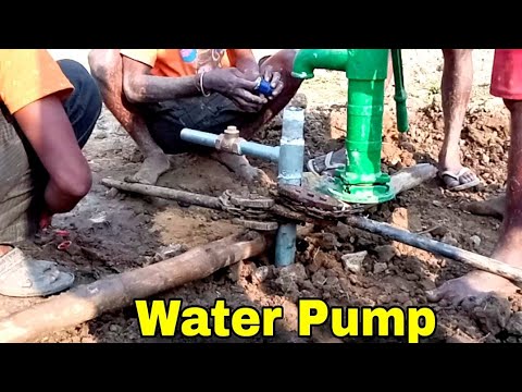 Hand pump installation process | How to setting a water pump on Tubewell | Tubewell Boring Process