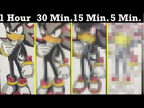 Drawing Shadow in 1 Hour, 30 Minutes, 15 Minutes AND 5 Minutes!