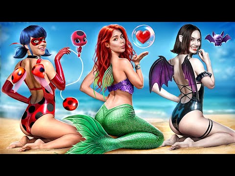 Shocking Makeover Challenge! Vampire vs Ladybug vs Mermaid!