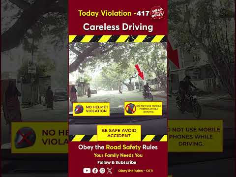 Today Violation 417 - Careless Driving #otr #chennaitrafficpolice #obeytherules