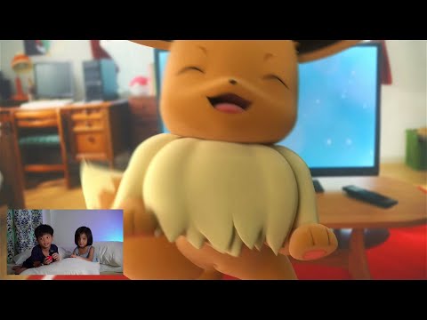 Let's play pokemon let's go eevee using pokeball plus for the first time