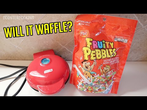 Will It Waffle? Fruity Pebbles Waffles In A Dash Mini Waffle Maker