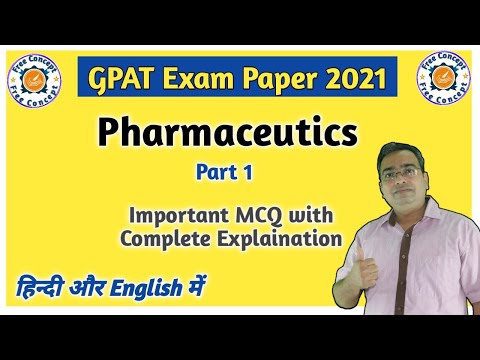 GPAT Exam Paper 2021 | Pharmaceutics | Part - 1 | Solved Exam Paper with Complete Explaination