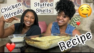 Chicken Alfredo Stuffed Shells Recipe |Easy Dinner Ideas 💡