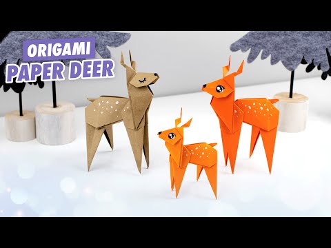 Origami Paper Deer | How to make paper reindeer