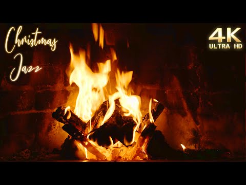 Relaxing Smooth Christmas Jazz Music & Crackling Fireplace Sound 🔥 Cozy Christmas Fireplace Ambience