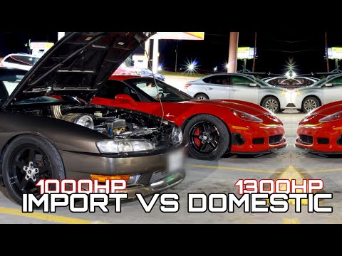 Pre TX2K20 Runs: 1000HP 2JZ 240sx vs 1300HP Twin Turbo Z06