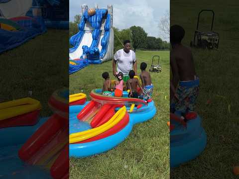 Big boy steals pool from kids and does belly flop #shorts