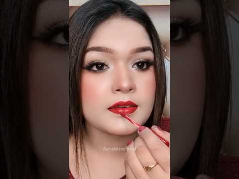 Beautiful Rose Red Lip Gloss for brides #shorts #shortvideo #makeuptutorial #lipstick #asmakhan