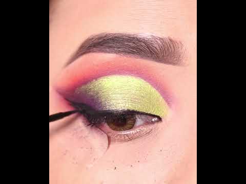 #shorts  Colourful Cut Crease Eyeshadow Look || Party Eye Makeup Tutorial || Shilpa