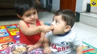 AYRA YASH Failed To Feed Food To Brother Yatharv | KGF Yash Daughter Ayra | Hero Yash Son | Radhika